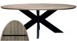 Ovale tafel eikenhout met verjongde rand