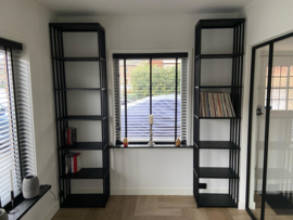 Industriële kast stalen frame vurenhout