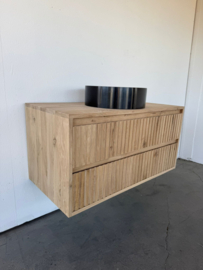 Eiken badkamermeubel ribbelfront model Amsterdam 2 lades