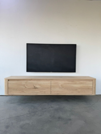 Massief eiken curved tv meubel met ronde hoeken