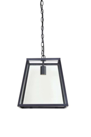 Hanglamp SAUNTE glas metaal zwart