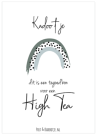 Tegoedbon || Kadootje ||  High Tea  ||Regenboog || zwarte dot