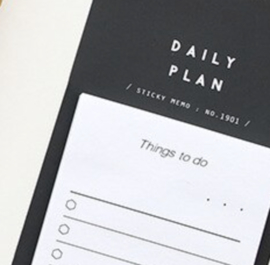 Sticky Memo || Daily Plan || Zwart-wit lijntjes