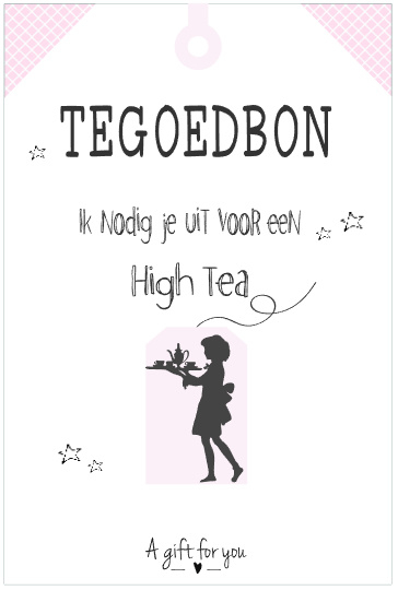 Hedendaags Tegoedbon ||High Tea ||roze | Tegoedbon | Post & Kadootje FX-72