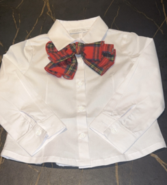 Witte blouse met rode strik
