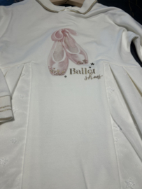 Creme ballerina jurk met kraagje