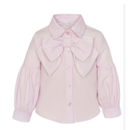 Roze blouse met strik