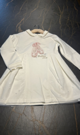 Creme ballerina jurk met kraagje