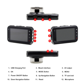 3.0 "LCD Novatek Auto DVR Dashboard camera