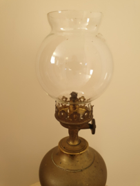 Koper Olie lamp rond glas