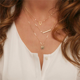 Vergulde multilayer ketting