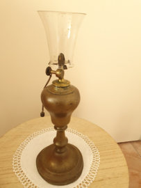 Koper Olie lamp kegelvormig glas