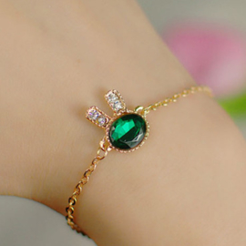 Zee Groen Konijn Mode-sieraden Imitatie Diamond