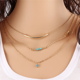 vergulde multilayer  ketting