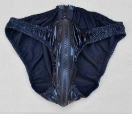 Brand Thongs Front Zwart Zip Ondergoed