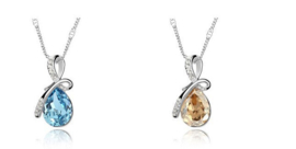 Oostenrijkse Crystal Ketting + Hanger Verzilverd Sieraden