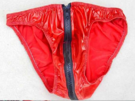 Brand Thongs Front Zwart Zip Ondergoed