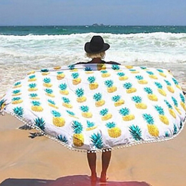 Rond strandkleed/yoga maat/strand Chiffon/tafel kleed Ananas patroon 150cm