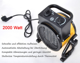 Ventilator Kachel - Elektrische Kachel - 2000W - 2 Standen HJ2000