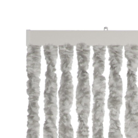 Vliegengordijn - pluche - kattenstaart - 100 x 230 cm - 23 strengen wit / grijs HJ2020
