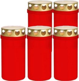 Grafkaars rood 5-pack - Apostellicht - 11,6 cm hoog  DD9100