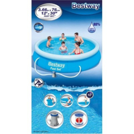 Bestway Fast Set zwembad + filterpomp 366 x 76 cm  HR1000