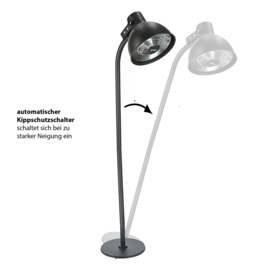 Staande Terrasverwarmer met halogeenbuis , hoogte 200cm - 3 verwarmingsniveaus  HT1000