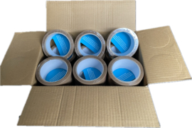 12 x Plakband rollen - Verpakkingstape bruin - 50m x 50mm  CC7520