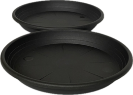 Set van 2 stuks - Onderzetter voor Bloempot - Rond 19 cm - Antraciet  CC9000