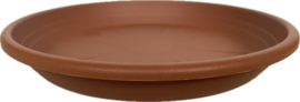 Set van 2 stuks - Opvangschaal/Onderbord - Kunststof - Rond 19 cm - Terracotta  CC9010