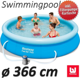 Bestway Fast Set zwembad + filterpomp 366 x 76 cm  HR1000