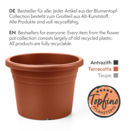 Ronde Bloempot 20x14cm - Kunststof - Terracotta  CC9015