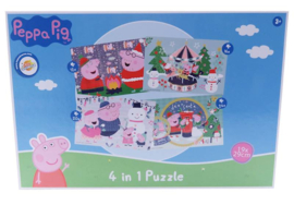 Set van 2 dozen - Peppa Pig - 4 in 1 puzzle - 12+16+20+24 stukjes  KL4000B