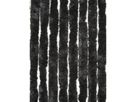 Vliegengordijn - pluche - kattenstaart - 90 x 200 cm - zwart HH2540