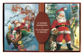 50 stuks Kerstkaarten - Nieuwjaarskaarten - Kerstman - Santa afbeeldingen met envelop | 5 doosjes | serie 19 - 1