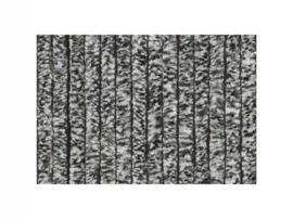 Vliegengordijn - pluche - kattenstaart - 90 x 200 cm - zwart/wit  HH2510