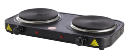 DESKI dubbele kookplaat 2000W zwart  HG0040