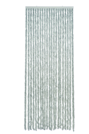 Vliegengordijn - pluche - kattenstaart - 100 x 230 cm - 23 strengen wit / grijs HJ2020