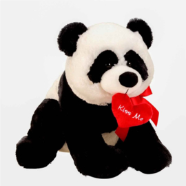 Pandabeer met hartje "Kiss me" - Zittend - H = 39cm  SP1260