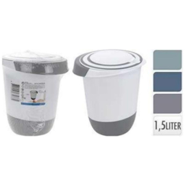 Mini Beslagkom - Roerkom - Slagroomkom - 1,5 Liter - met spatdeksel - 3 assortie  DD1060