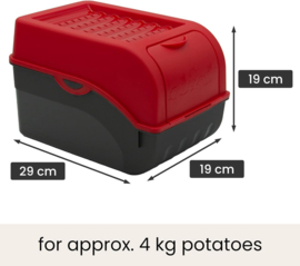Aardappelbewaarbox met deksel - 5 Liter - 4 kg  - Rood / Antraciet   EE1040B