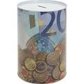 Spaarpot geldbiljet 20 euro afbeelding H=15cm D=10cm