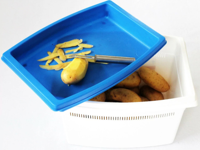 Aardappelschilbox - Fruitkist - met deksel - voor 5 kg aardappelen - kunststof  EE1050