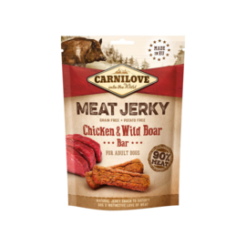 carnilove meat jerky chicken & wild boar 100gr
