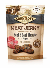carnilove meat jerky beef & beef muscle 100gr