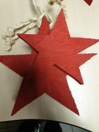 rode houten ster groot