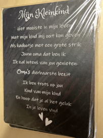 tekstbordjes : kleinkind zwart bordje