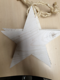 witte houten ster klein