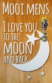 mooi mens kaartje met bedeltje (I love you)