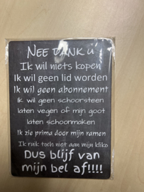 tekstbordjes : nee dank u